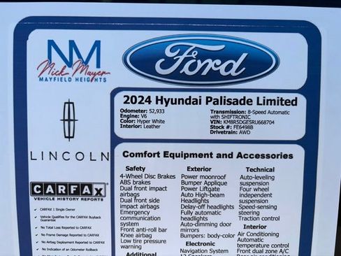 Used 2024 Hyundai Palisade Limited AWD/4WD image 50