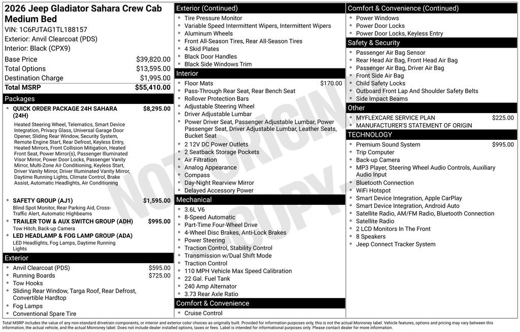 New 2026 Jeep Gladiator Sport AWD/4WD image 36