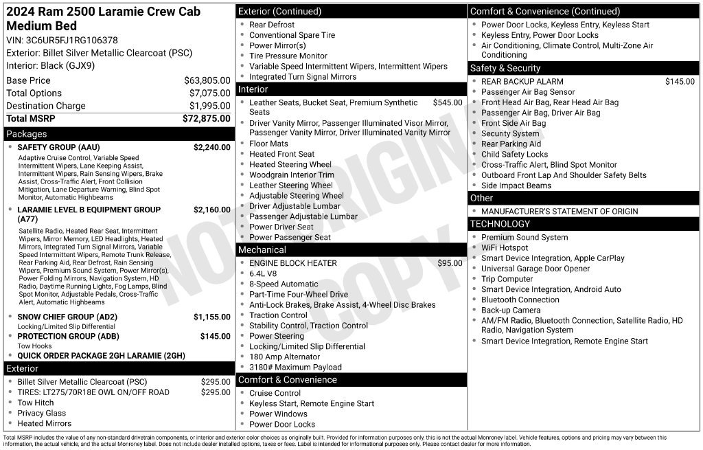 Used 2024 RAM 2500 Laramie w/ Safety Group AWD/4WD image 4