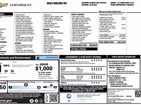 Used 2024 Chevrolet Malibu RS FWD image 5
