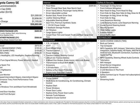 Used 2025 Toyota Camry SE w/ Convenience Package FWD image 36