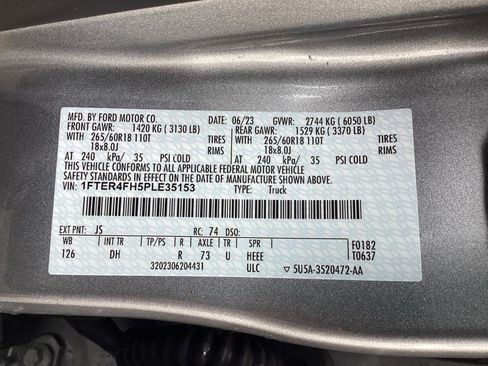 Used 2023 Ford Ranger Lariat w/ Equipment Group 501A High image 16