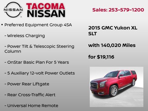 Used 2015 GMC Yukon XL SLT w/ Open Road Package AWD/4WD image 8