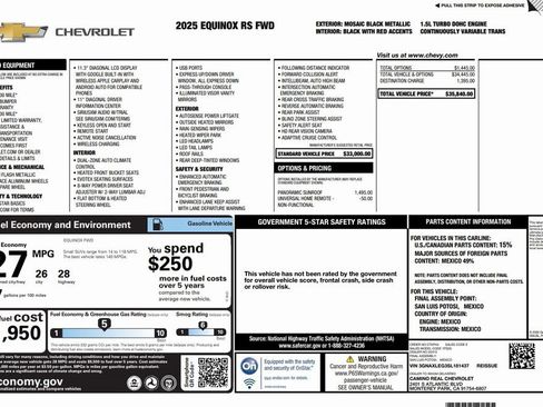 Used 2025 Chevrolet Equinox RS image 2