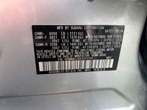 Used 2019 Subaru Ascent Limited w/ Popular Package #2A AWD/4WD image 13