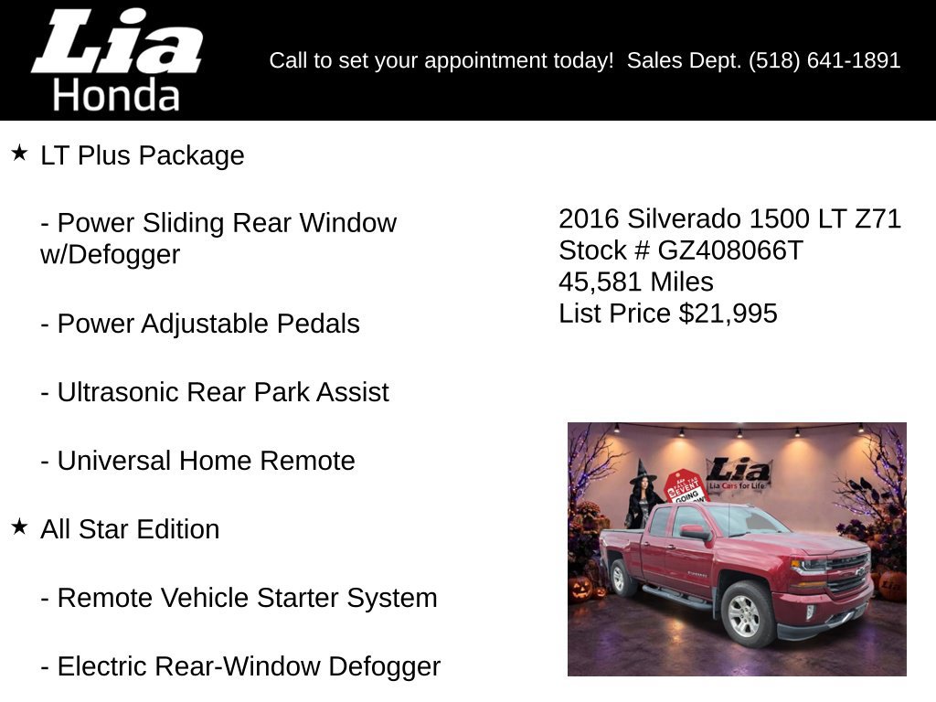 Used 2016 Chevrolet Silverado 1500 LT w/ All Star Edition AWD/4WD image 7