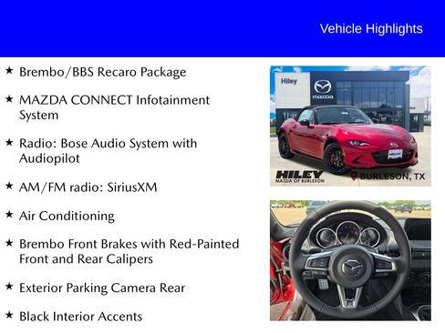 New 2026 MAZDA MX-5 Miata Club w/ Brembo/BBS Recaro Package RWD image 9