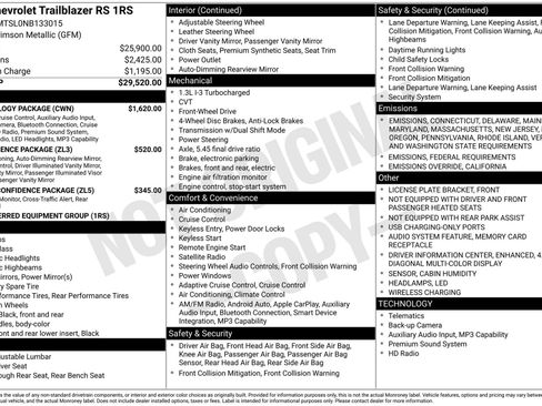 Certified 2022 Chevrolet TrailBlazer RS w/ Technology Package image 3