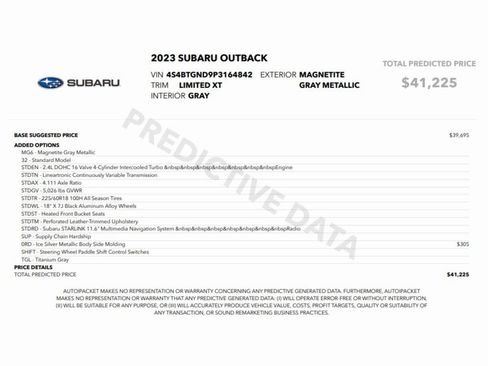 Used 2023 Subaru Outback Limited XT image 2