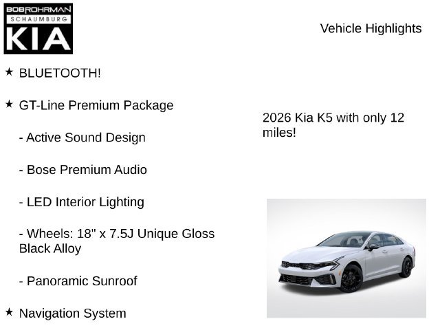 New 2026 Kia K5 GT-Line w/ GT-Line Premium Package AWD/4WD image 7