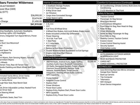 New 2026 Subaru Forester Wilderness AWD/4WD image 13