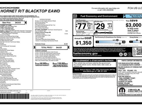 Used 2024 Dodge Hornet R/T w/ R/T Blacktop Package image 3