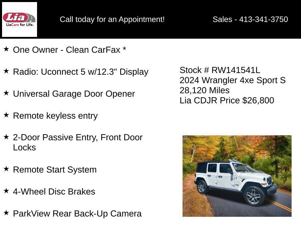 Certified 2024 Jeep Wrangler Unlimited w/ Convenience Group AWD/4WD image 11
