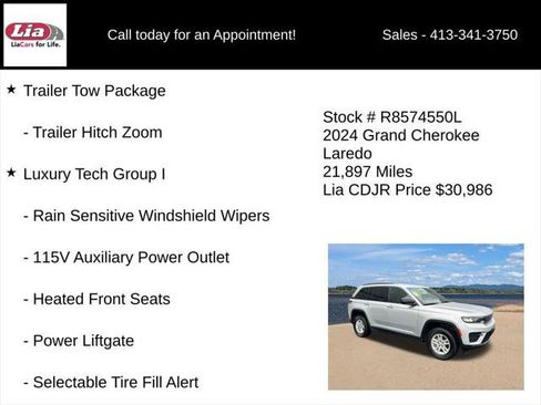 Certified 2024 Jeep Grand Cherokee Laredo w/ Luxury Tech Group I AWD/4WD image 11