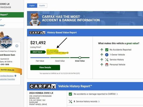 Used 2024 Honda Civic LX image 2