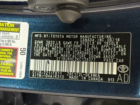 Certified 2019 Toyota Corolla LE FWD image 33