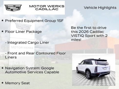 New 2026 Cadillac Vistiq Sport w/ LPO, Floor Liner Package AWD/4WD image 12