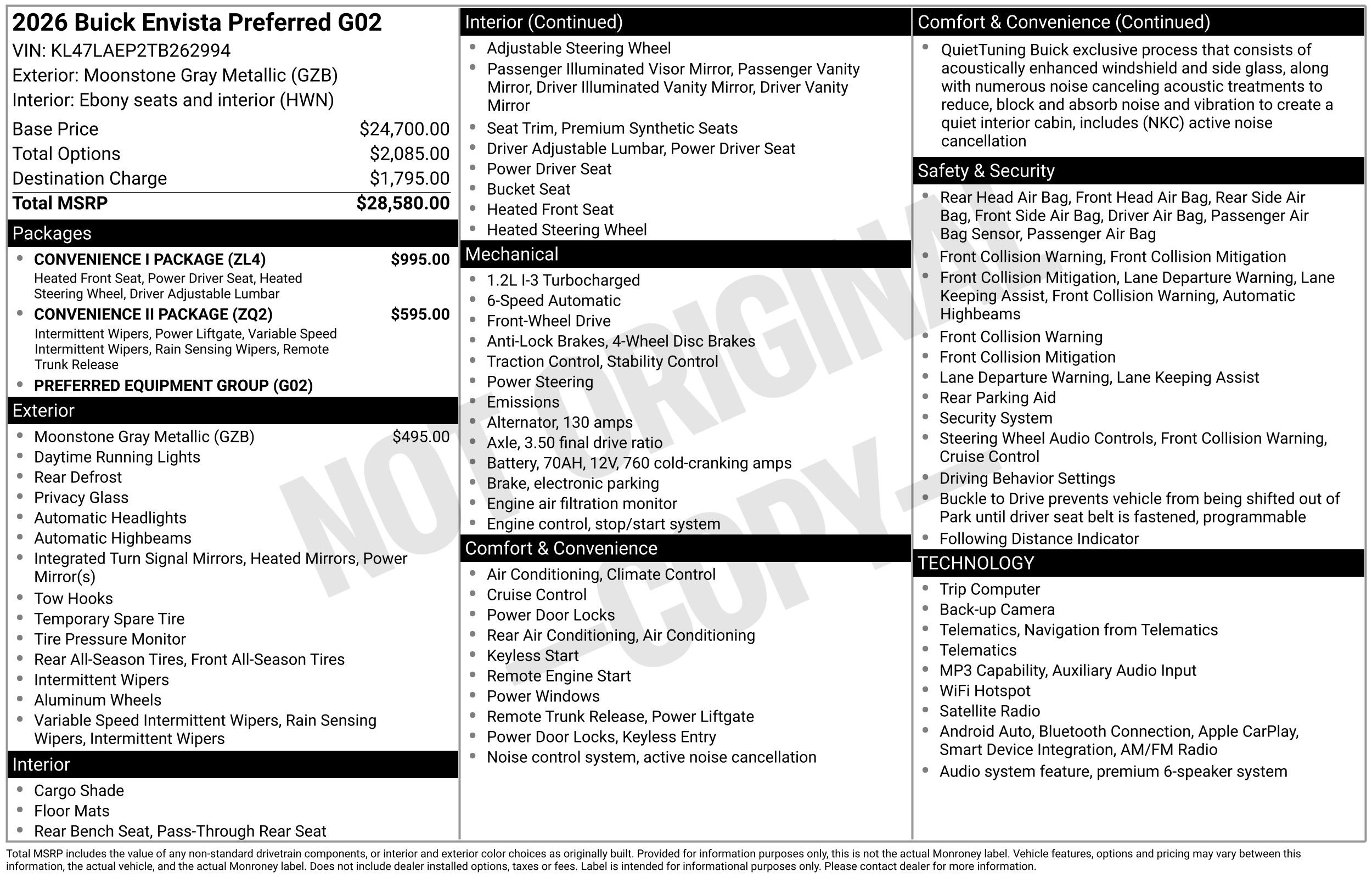 New 2026 Buick Envista Sport Touring w/ Convenience I Package FWD image 41