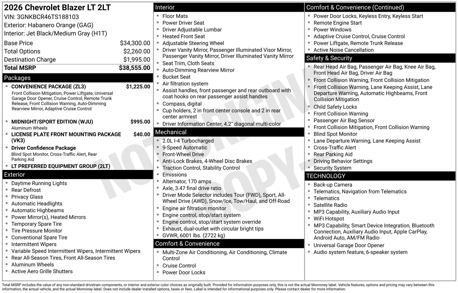 New 2026 Chevrolet Blazer LT w/ Convenience Package FWD image 25