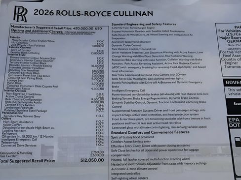 New 2026 Rolls-Royce Cullinan AWD/4WD image 11