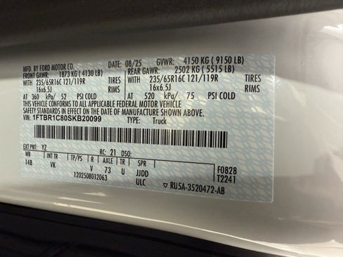 New 2025 Ford Transit 250 148 Medium Roof w/ Load Area Protection Package image 20