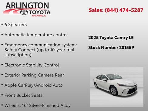 Used 2025 Toyota Camry LE FWD image 2