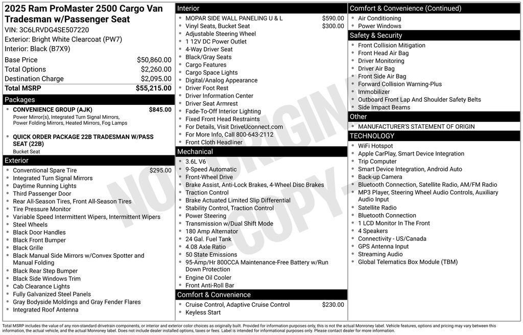 Used 2025 RAM ProMaster 2500 w/ Convenience Group FWD image 25