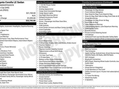 Certified 2023 Toyota Corolla LE FWD image 24