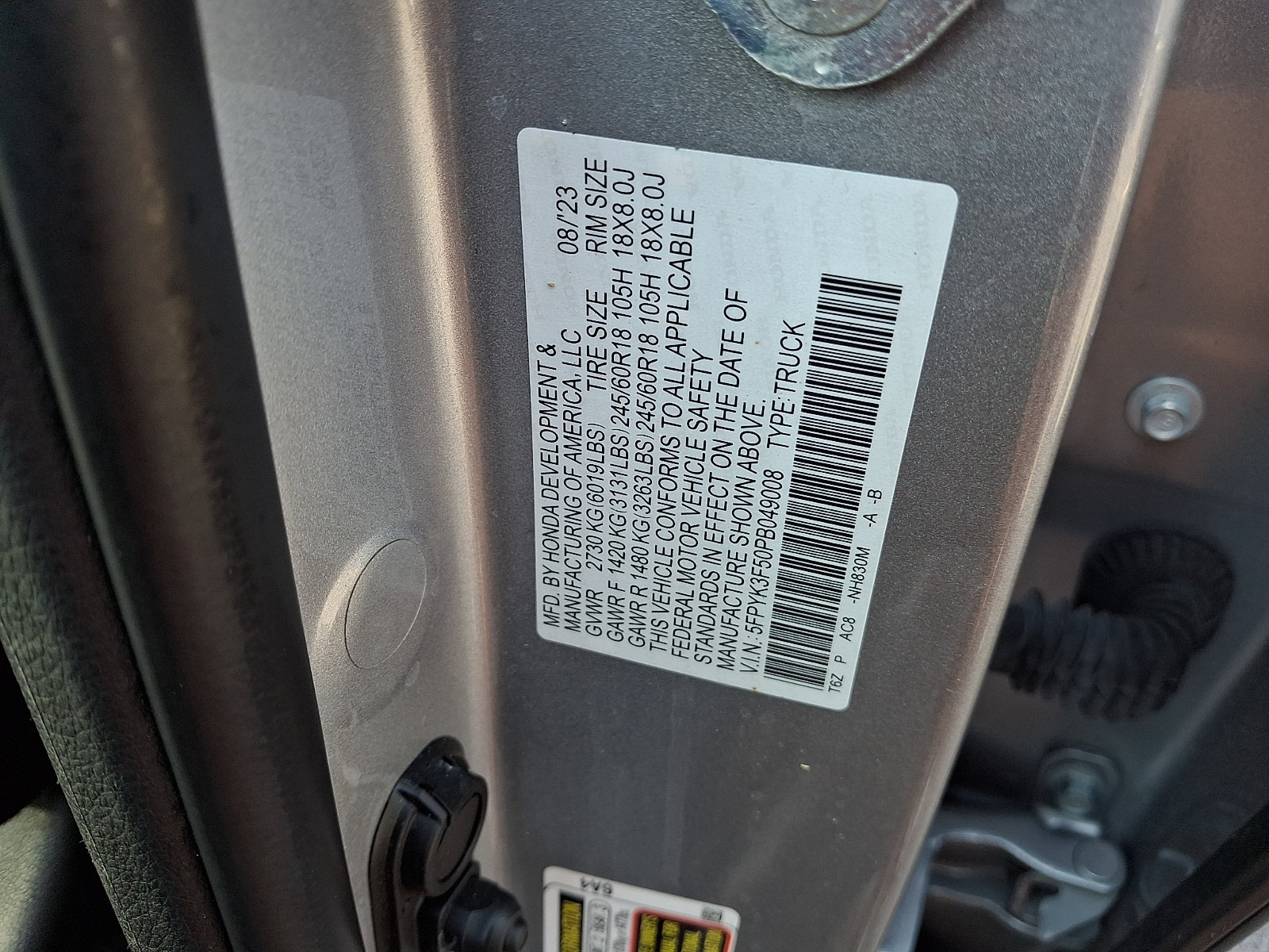 Certified 2023 Honda Ridgeline RTL image 27