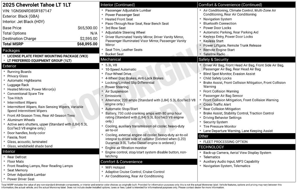 Used 2025 Chevrolet Tahoe LT AWD/4WD image 6