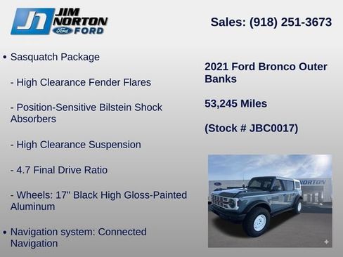 Used 2021 Ford Bronco Outer Banks w/ Sasquatch Package AWD/4WD image 24