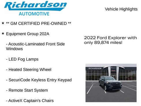 Used 2022 Ford Explorer XLT w/ Equipment Group 202A AWD/4WD image 10