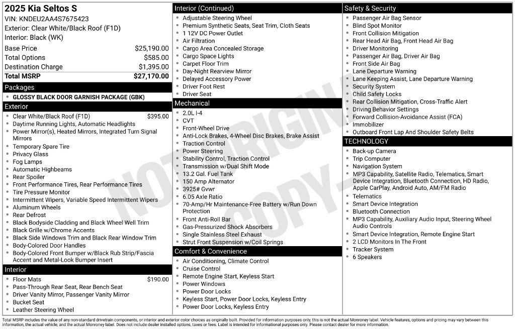Used 2025 Kia Seltos S FWD image 5
