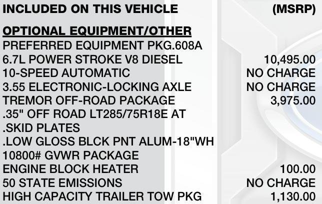 Used 2020 Ford F250 Crew Cab Lariat w/ Tremor Off-Road Package AWD/4WD image 98
