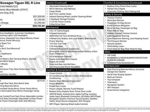 Used 2022 Volkswagen Tiguan SEL R-Line AWD/4WD image 10