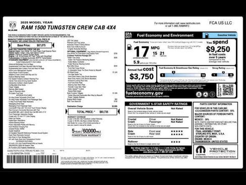 Used 2025 RAM 1500 Tungsten w/ Off Road Group AWD/4WD image 10