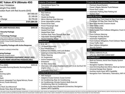 New 2026 GMC Yukon AT4 Ultimate w/ LPO, Floor Liner Package AWD/4WD image 18