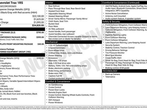 Used 2024 Chevrolet Trax RS w/ Sunroof Package FWD image 4