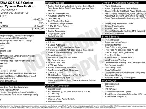 Used 2024 MAZDA CX-5 Carbon Edition AWD/4WD image 31