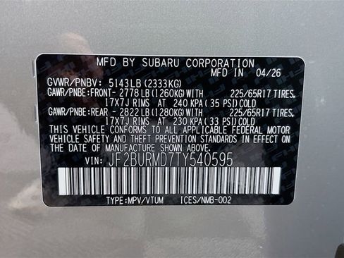 New 2026 Subaru Outback Wilderness AWD/4WD image 33