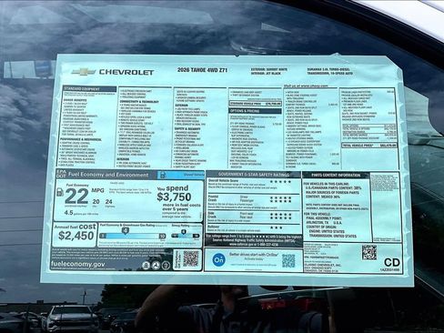 New 2026 Chevrolet Tahoe Z71 w/ Z71 Off-Road Package AWD/4WD image 14