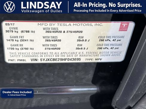 Used 2017 Tesla Model X 100D AWD/4WD image 28