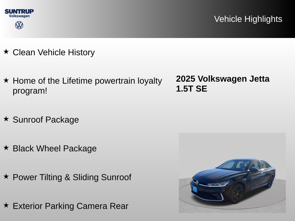Used 2025 Volkswagen Jetta SE w/ Sunroof Package FWD image 8