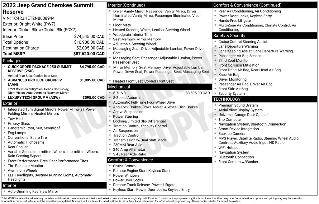 Used 2022 Jeep Grand Cherokee Summit AWD/4WD image 4