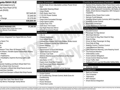 Certified 2021 Toyota RAV4 XLE w/ Convenience Package FWD image 34