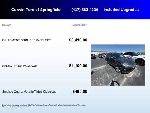 Used 2015 Lincoln MKC FWD w/ Equipment Group 101A Select image 5