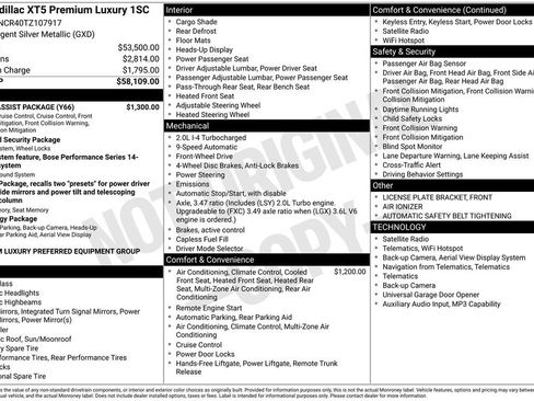 New 2026 Cadillac XT5 Premium Luxury w/ Driver Assist Package FWD image 42