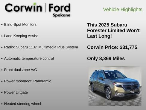 Used 2025 Subaru Forester Limited w/ Popular Package #2 AWD/4WD image 6
