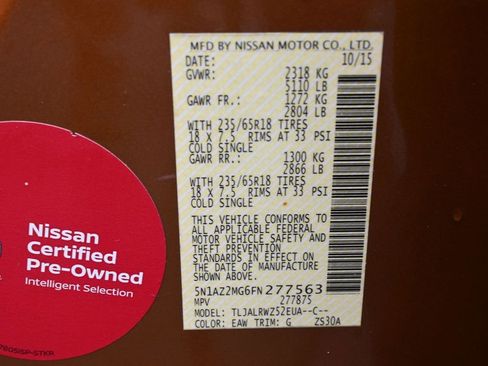 Used 2015 Nissan Murano SL w/ SL Technology Package image 27