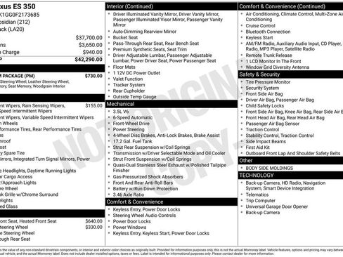 Used 2015 Lexus ES 350 w/ Premium Package image 19